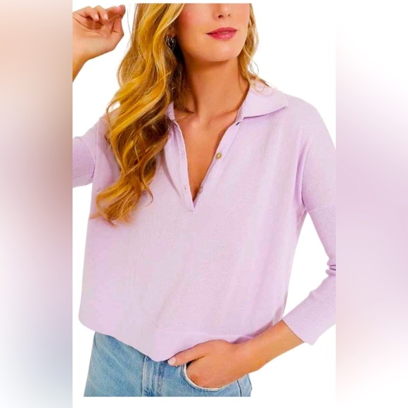 Tuckernuck Clayton Lilac Knit Polo Top XL/XXL NWT Lightweight Soft Swing Fit - Picture 6 of 9
